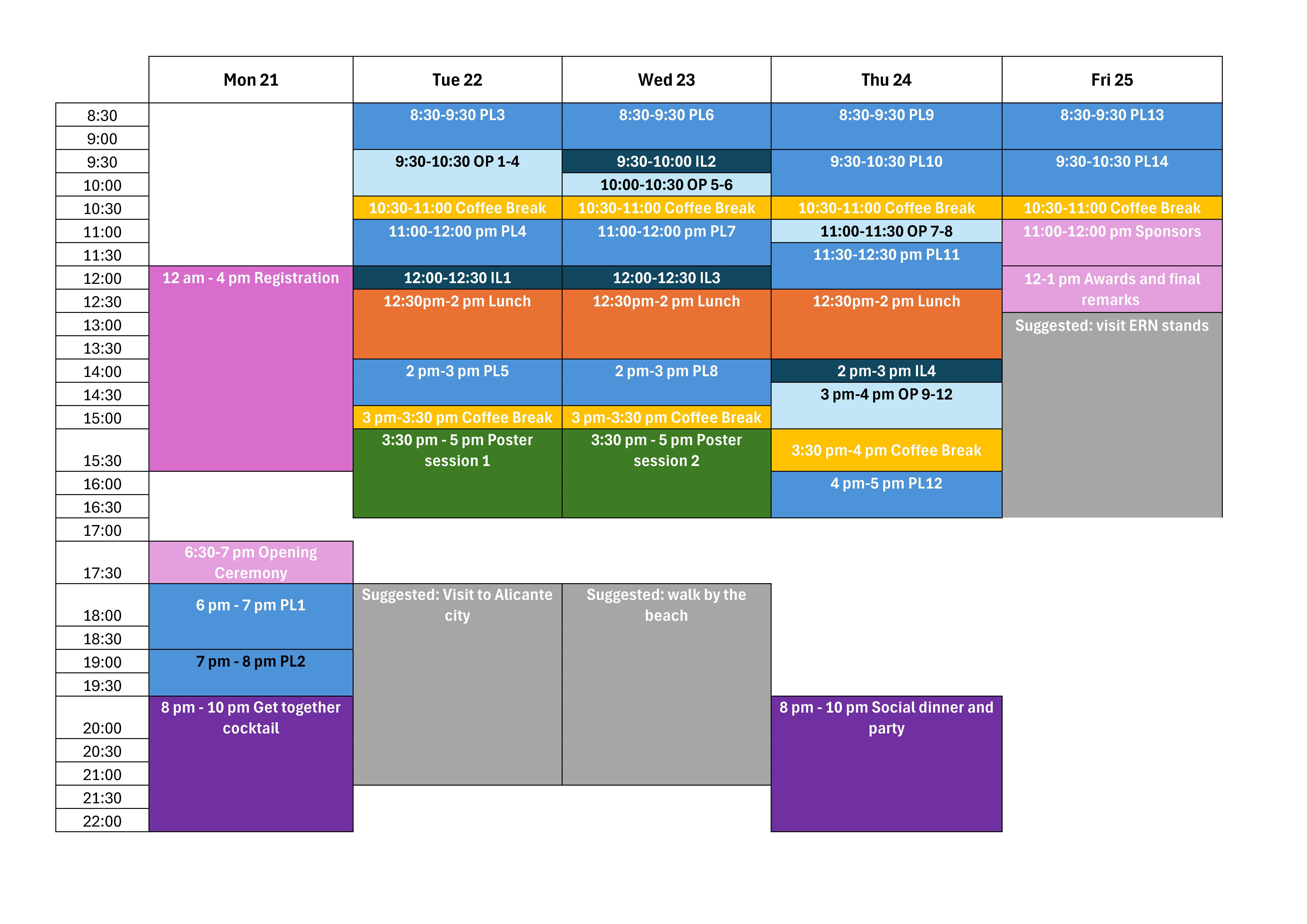 Tentative Programme