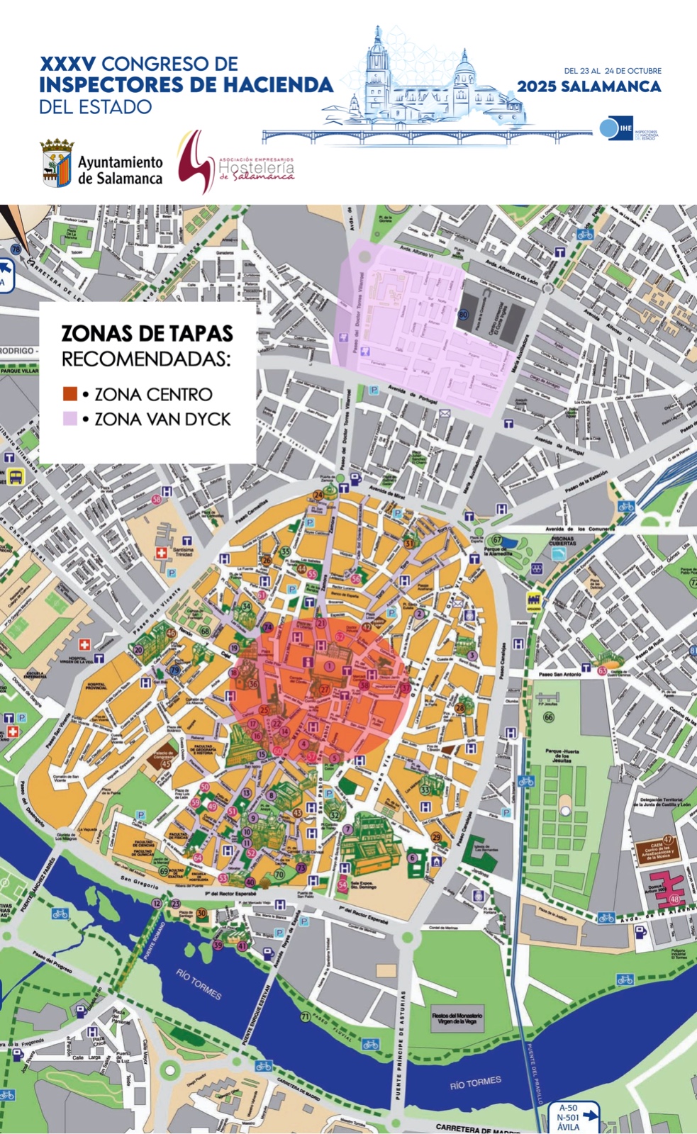Plano zona gastro Salamanca